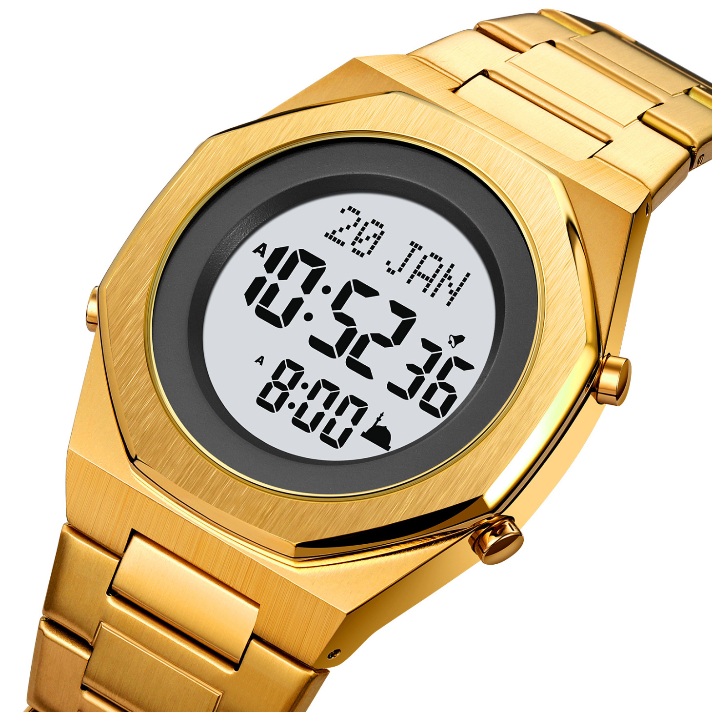  ساعت اسکمی اذان گو مدل 2069 طلایی 
