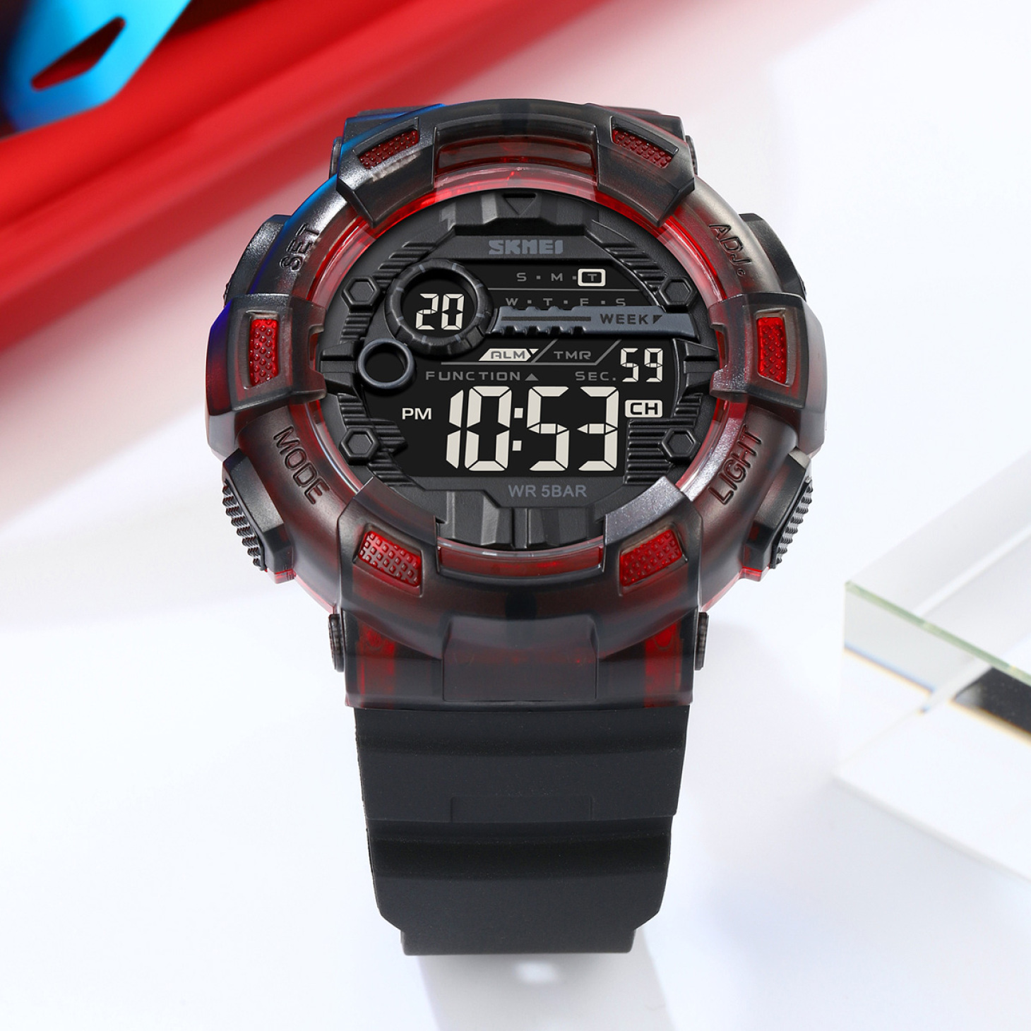  ساعت دیجیتال اسکمی مدل 2110 قرمز 